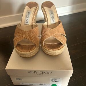 Jimmy Choo Brown Espadrille Wedges